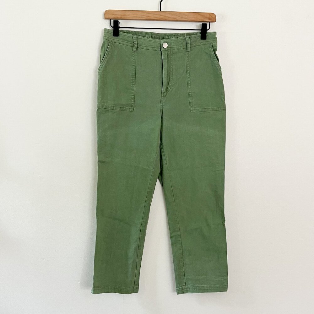 GRACE KARIN / Green Work Pants High-Waisted Business Tapered Leg Trousers M